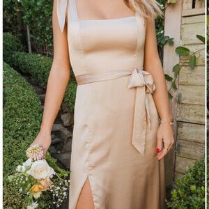 Show Me Your MuMu Satin Champagne Dress